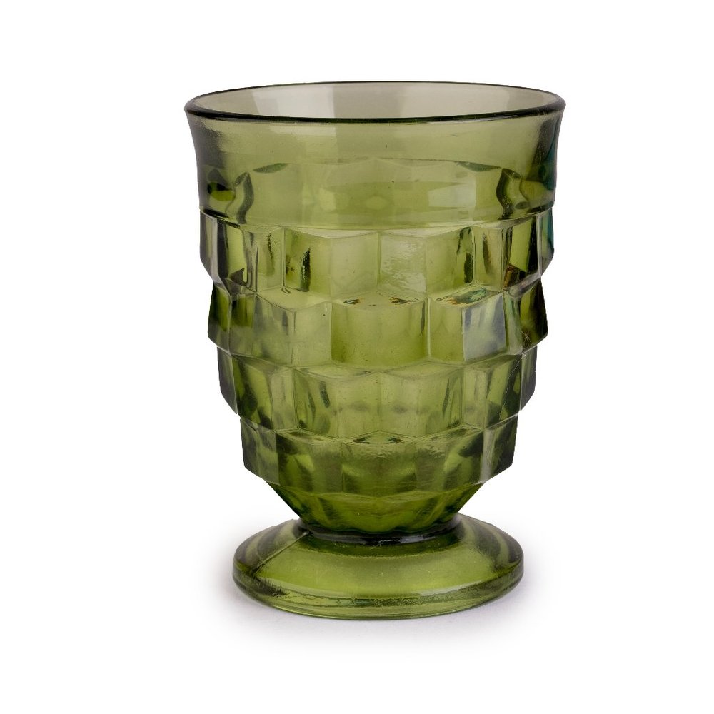 Vintage Indiana Colony Whitehall Green Avocado Juice glass